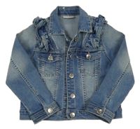 Modrá riflová bunda s volánky Matalan