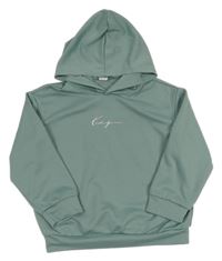 Olivovošedá mikina s nápisom a kapucňou SHEIN