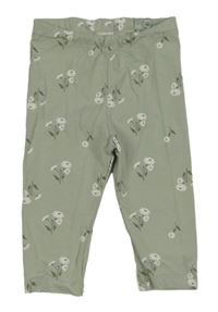 Svetlozelené legíny s kvietkami H&M