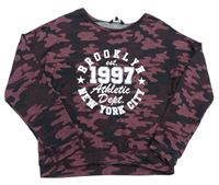 Ružovo-čierny army crop sveter s nápisom New Look