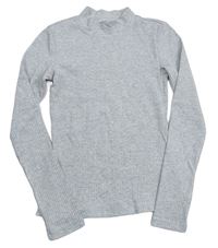 Sivé rebrované tričko H&M