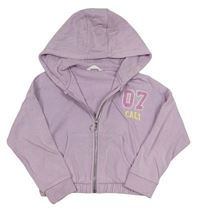 Lila prepínaci crop mikina s nápisom a kapucňou M&S