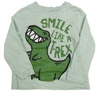Světlezelené triko s dinosaurem Tu