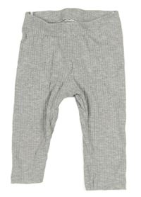 Sivé rebrované legíny H&M