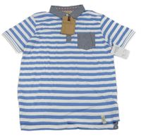 Nové - modro-bílé pruhované polo triko Brave Soul
