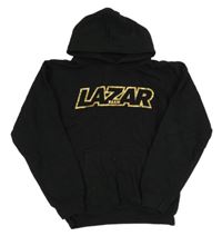 Čierna mikina s nápisom a kapucňou