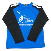 Modro-čierne športové tričko s potlačou Puma