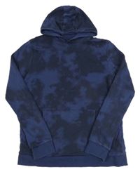 Tmavomodrá batikovaná mikina s kapucňou M&S