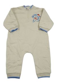 Béžovo-modrý teplákový overal s tygrem George