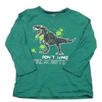 Tmavozelené triko s dinosaurem Topolino 