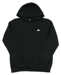Černá mikina s logem a kapucí Adidas
