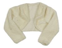 Smotanové chlpaté podšité bolerko