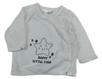 Biela zamatová prepínaci mikina s hviezdičkou Ergee