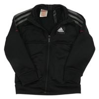 Černá propínací sportovní mikina s logem Adidas