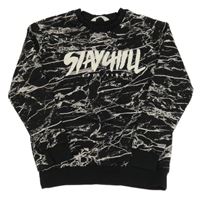 Čierno-biela vzorovaná mikina s nápisom H&M