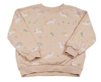 Broskvová mikina s jednorožcami F&F