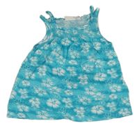 Azurový květovaný top Berti