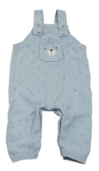 Světlemodré úpletové laclové kalhoty s medvídkem F&F