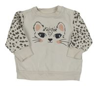 Smetanová mikina s leopardem