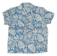 Modrá košeľa s listami Peacocks