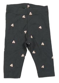 Tmavošedé srdíčkované legíny H&M