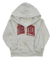 Sivá melírovaná prepínaci mikina s nápisom a kapucňou H&M
