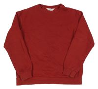 Červená oversize mikina s nápisom H&M