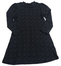 Čierne bodkovaná é šaty Matalan