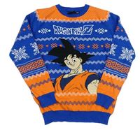 Modro-oranžový vzorovaný sveter s Dragon Ball Z PRIMARK