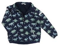 Tmavomodrá softshellová bunda s dinosaurami H&M