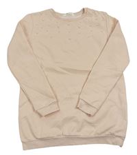 Světlepudrová mikina s perličkami H&M