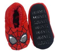 Červeno-černé plyšové zateplené bačkory - Spider-man MARVEL vel. 31