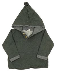Tmavokhaki melírovaná mikina s kapucí H&M