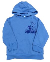 Modrá oversize mikina s Mickey s kamarády a kapsou a kapucí PRIMARK
