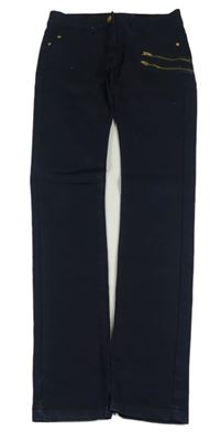 Tmavomodré vzorované skinny rifle ESPRIT