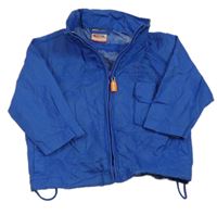 Zafírová šušťáková nepromokavá bunda s ukrývací kapucňou Prénatal