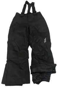 Černé šusťákové funkční zimní oteplovačky s odepínacími kšandami crivit