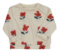 Smotanová mikina s kvietkami SHEIN