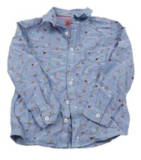Modrá melírovaná košile se soby F&F