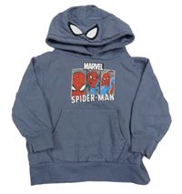 Tmavomodrošedá mikina so Spider-many a vreckom a kapucňou MARVEL