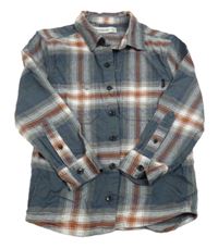 Tmavomodro/šedo-bilo-medová kostkovaná košile Abercrombie&Fitch