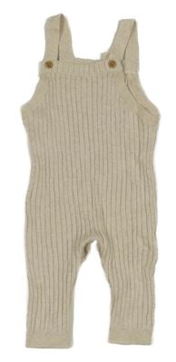 Světlebéžové melírované žebrované pletené laclové tepláky F&F