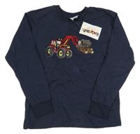 Nové - tmavomodrá mikina s bágrom