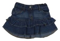 Tmavomodrá rifľová sukňa s volánikom C&A