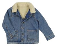 Modrá riflová zateplená bunda s huňatým límečkem Nutmeg