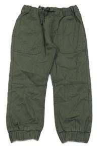 Tmavokhaki cuff chino plátenné nohavice Nutmeg