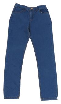 Modré skinny teplákové rifle Denim Co.