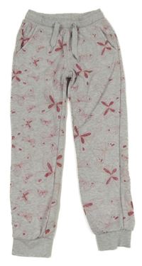 Sivé melírované tepláky s motýlikmi dopodopo
