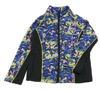 Černo-pestrá vzorovaná propínací sportovní mikina Next