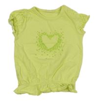 Limetkové tričko se srdíčkem Topomini